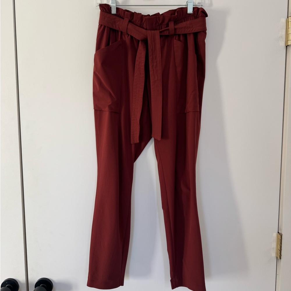 Athleta Maroon Paperbag Waist Pants